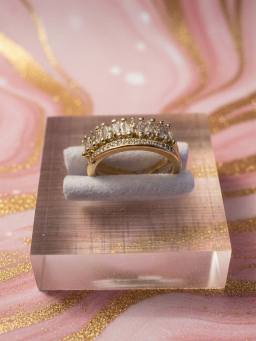 Colorful Baguette Crown Ring